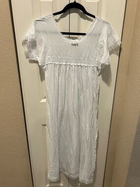 Vintage Christian Dior Nightgown Embroidered White , S/M